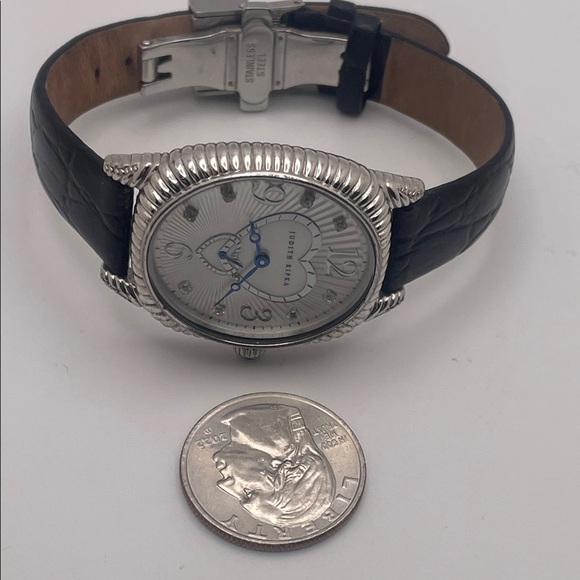 Judith Ripka 925 Silver Watch with Black Strap main image 4